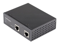 StarTech.com Industrial Gigabit Ethernet PoE Injector, 30W 802.3at PoE+ Midspan 48V-56VDC DIN Rail Power Over Ethernet Injector Adapter, -40C to +75C Cameras/Sensors/WiFi Access, 30W PoE - Midspan PoE Injector (POEINJ30W) - Strøminjektor - 30 watt - utgangskontakter: 2 - svart