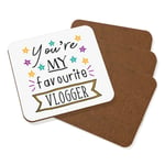 You're My Favourite Vlogger Stars Coaster Drinks Mat Set Of 4 Funny Best Vlog