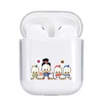 Idocolors Cartoon Duck Case compatible with for airpod Clear Soft TPU, [ LED Visible ] [ Supports Wireless Charging ] Protective Cover for for airpods 1st and 2nd Gen