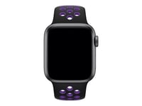 Apple 40mm Nike Sport Band - Bracelet de montre pour montre intelligente - taille S/M & M/L - black/hyper grape - pour Watch Hermès Series 7, Hermès Series 9, Nike Series 7, Series 10, Series 8, Series 9