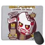 Colossal Ice Cream Attack On Titan Customized Designs Non-Slip Rubber Base Gaming Mouse Pads for Mac,22cm×18cm， Pc, Computers. Ideal for Working Or Game