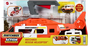 Matchbox Action Drivers Helicopter Playset Transforms into Rescue Station