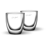 LAMART Latte Glas 2 Pack, 80ml, Dubbelvägg borosilikat Glas