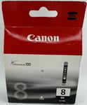 Genuine/Authentic Canon 8 Black Ink/Printer Cartridge - New In Box CLI-8BK