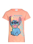 Short-Sleeved T-Shirt Tops T-shirts Short-sleeved Coral Lilo & Stitch
