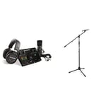 M-Audio USB C Audio Interface, XLR Condenser Microphone and Studio Headphones- AIR192x4VSPro & TIGER MCA68-BK Microphone Boom Stand Mic Stand with Free Mic Clip Black