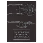 Star Trek Starfleet Original USS Enterprise Giclee Art Print - A4 - White Frame
