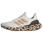 adidas Women's Pureboost 23.0 Sneaker, Core White/Gold Metallic/Brown, 7.5 UK