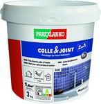 Parexlanko - Colle carrelage et joint en pâte - Colle & Joint 2 en 1 - Blanc - Pour mur intérieur - Spécial pièces humides - Prête à l’emploi - 3kg