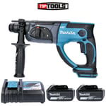 Makita DHR202Z 18V SDS Plus Rotary Hammer With 2 x 5Ah Batteries & Charger