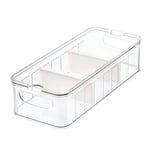 iDesign Boîte de réfrigérateur, grande boîte de rangement en plastique sans BPA, système de rangement pour cuisine ou bureau, transparent, 38,1 x 16,5 x 9,5 cm