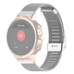 PEISHI Smart wear 18mm Metal Mesh Wrist Strap Watch Band for Fossil Female Sport/Charter HR/Gen 4 Q Venture HR(Black) (Color : Silver)