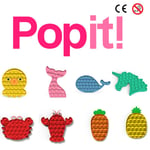 8 Pack  Popit Fidget Toys Pop It - CE-hyväksytty 8 mallia