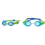 Zoggs Little Twist Kids Swimming goggles, UV Protection Swim Goggles, Zoggs Goggles Kids 0-6 years - Blue/Green & Little Ripper Kids Swimming Goggles, Goggles kids 0-6 years, Aqua/Green