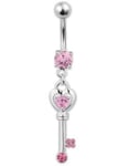 The Love Key Pink - Navelpiercing i Äkta Silver