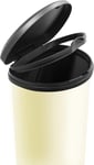 Curver Metal Effect 70% Recycled Kitchen Accessories One Touch Deco Bin, Ivory,