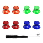 eXtremeRate Replacement 3D Joystick Thumbsticks, Analog Thumb Sticks with PH00 Screwdriver for Nintendo Switch Pro Controller -Red & Orange & Green & Blue