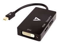 V7 - Extern videoadapter - Mini DisplayPort - DVI, HDMI, DisplayPort - svart