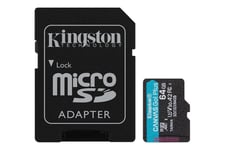 Kingston Canvas Go! Plus - flash-minneskort - 64 GB - mikroSDXC UHS-I