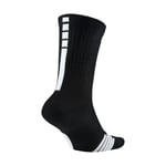 The Nike Elite NBA Crew Socks are the players' choice for snug comfort and support. They' re made from premium knit yarns with sweat-wicking technology cushioning where it counts. socks badged NBA's logo marked vertically down back Basketball's top-tier stripe. Soft, Sweat-Wicking Comfort Premium fabric helps you stay dry comfortable. Cushioning Where It's Needed Padding in key areas underfoot absorb impact. Secure Fit A wrap-around arch band at midfoot fit snugly. - Black