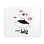 Dream Big Funny Penguin Flies in The Sky with Bird Rectangle Non Slip Rubber Comfortable Computer Mouse Pad Gaming Mousepad Mat with Designs for Office Home Woman Man Employee Boss Work