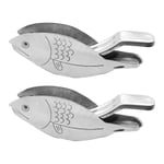 2 st Fiskarformade Söta Manuella Citruspressar Hemma Rostfritt Stål Handhållna (FMY) As shown