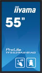 iiyama TF5539AS-B1AG skyltställ Platt skärm för digital skyltning 138,7 cm (54.6") LED 500 cd/m² 4K Ultra HD Svart Pekskärm Inbyggd processor Android 24/7