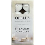 Opella Non-fragranced Tea Lights / Candles - White - Pack Of 8 Longburn 8H