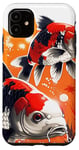 iPhone 11 three koi fishes lucky japanese carp asian goldfish cool art Case