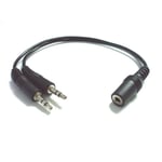 1 Female 4 pole TRRS Headset Audio Mic to 2 X Male 3 pole TRS 3.5mm Converter