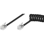 Telefonrør Kabel Spiral 2x RJ10 (4P4C) 2m