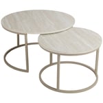 SOFFBORD SET i metall, trämaterial 60-80/60-80/42-45 cm 