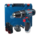 Bosch GSB 120-LI 12V Combi Drill With 2 x 2.0Ah Battery Charger Case 06019G8170