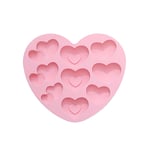 BOKAPA 3D Valentines Day Non-Stick Silicone Moulds for DIY 9pcs Cupid's Arrow Double Love Heart Shaped Decoration Chocolate Pink Handmade Oven Baking Kitchen Tools Valentines Gifts for Him/Her