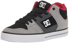 DC Shoes DC Pure Mid Chaussures de Skate décontractées pour Homme, Noir/Gris/Rouge, 41 EU