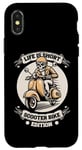 Coque pour iPhone X/XS Mobylette Squelette Moto Motard - Scooter Trotinette