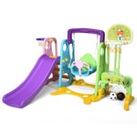6 in 1 Kids Swing & Slide Multifunctional Play Set Indoor/Outdoor Climbing Tower
