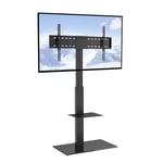 VEVOR TV Mount Bracket Swivel Floor Stand w/ Shelves for 32-85 inch LCD LED