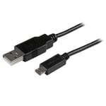 StarTech.com USBAUB2MBK 2 m Mobile Charge Sync USB to Slim Micro USB Cable, Smar