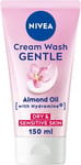 NIVEA Gentle Face Cream Wash (150Ml), Face Cleanser with Almond Oil and Hydramin