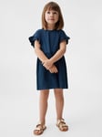 Mango Kids' Lula Knee Length Dress, Navy