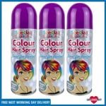 Party Purple Hair Colour Spray Temporary Hair spray Wash Out Hair Colours 3 pack