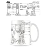 Star Wars Pyramid International "(at at Sketch) "Official Boxed Ceramic Coffee/Tea Mug, 11 oz, Multi-Colour, 315 ml