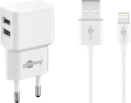 GOOBAY – Dual Apple Lightning charger set 2.4 A, white (44979)