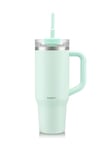 Bodum TRAVEL MUG Mug de voyage isotherme en inox avec paille et poignée, 1.2 l, Creamy Mint