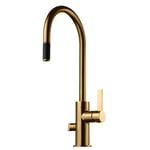 Köksblandare Tapwell ARM885 med Utdragbar Pip Borstad Honey Gold