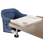 Toogel Chaise de Table pour Bébé avec Plateau Amovible, Chaise Haute Portable Pilante avec Sangles de Sécurité, Siège de Table pour Enfant avec Sac de Transport pour Maison et Voyage (Bleu)