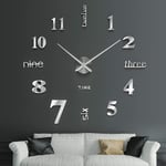 Groofoo - Horloge Murale Design Moderne - Horloge Murale 60cm-120cm - Silencieuse diy Home Office Htel Décoration (argent)