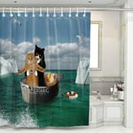 BQEE Anti Mould Shower Curtain Bathroom 180x180 Curtain for Shower Waterproof with 12 Hooks Set, 72''x72'' (cat B, 72x72)