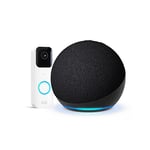 Blink Video Doorbell, White + Sync Module 2, Works with Alexa + All-new Echo Dot (5th generation, 2022 release), Charcoal - Smart Home Starter Kit
